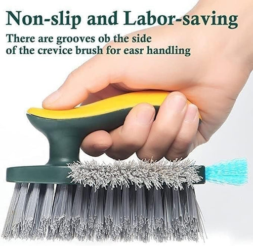 Bathroom Cleaning Brushes - Scrub Brushes with Squeegee, Bathroom Cleaning Brushes, V-Shape Stiff Bristles Hand Scrubbing Brush for Cleaning, Small Scrub Cleaning Brush|MRP:499/-|