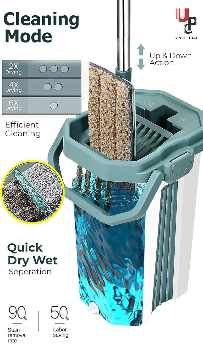 Floor Mop Flat - Flat Mop for Home Cleaning Floor |MRP : 1999/-| Flat Mop with Refillable Pad | Dry & Wet Flat Mop | Flat Mop for Tiles, Marble & Wood Floors | Lightweight Flat Cleaning Mop