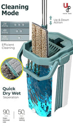 Floor Mop Flat - Flat Mop for Home Cleaning Floor |MRP : 1999/-| Flat Mop with Refillable Pad | Dry & Wet Flat Mop | Flat Mop for Tiles, Marble & Wood Floors | Lightweight Flat Cleaning Mop