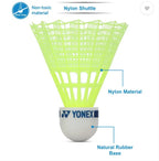 Shuttlecock | YONEX Mavis 10 Nylon Badminton Shuttlecock – Yellow | Slow Speed (75) | Pack of 6 | Durable Plastic Shuttle|MRP:915/- |