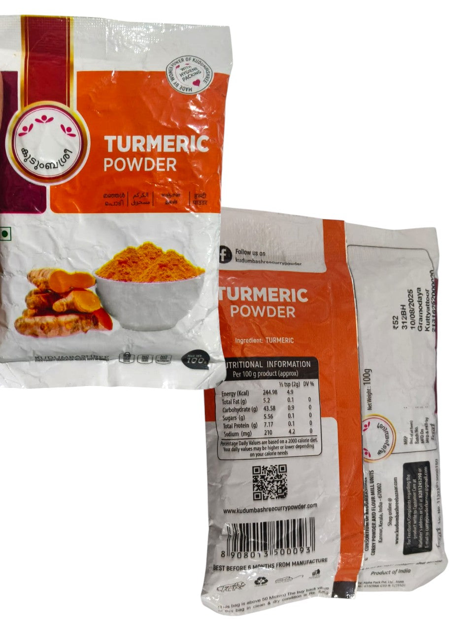 Turmeric Powder | Kudumbasree | 100g | PTraditional Kerala Cooking Spice|ure & Authentic Kerala Cooking Spice