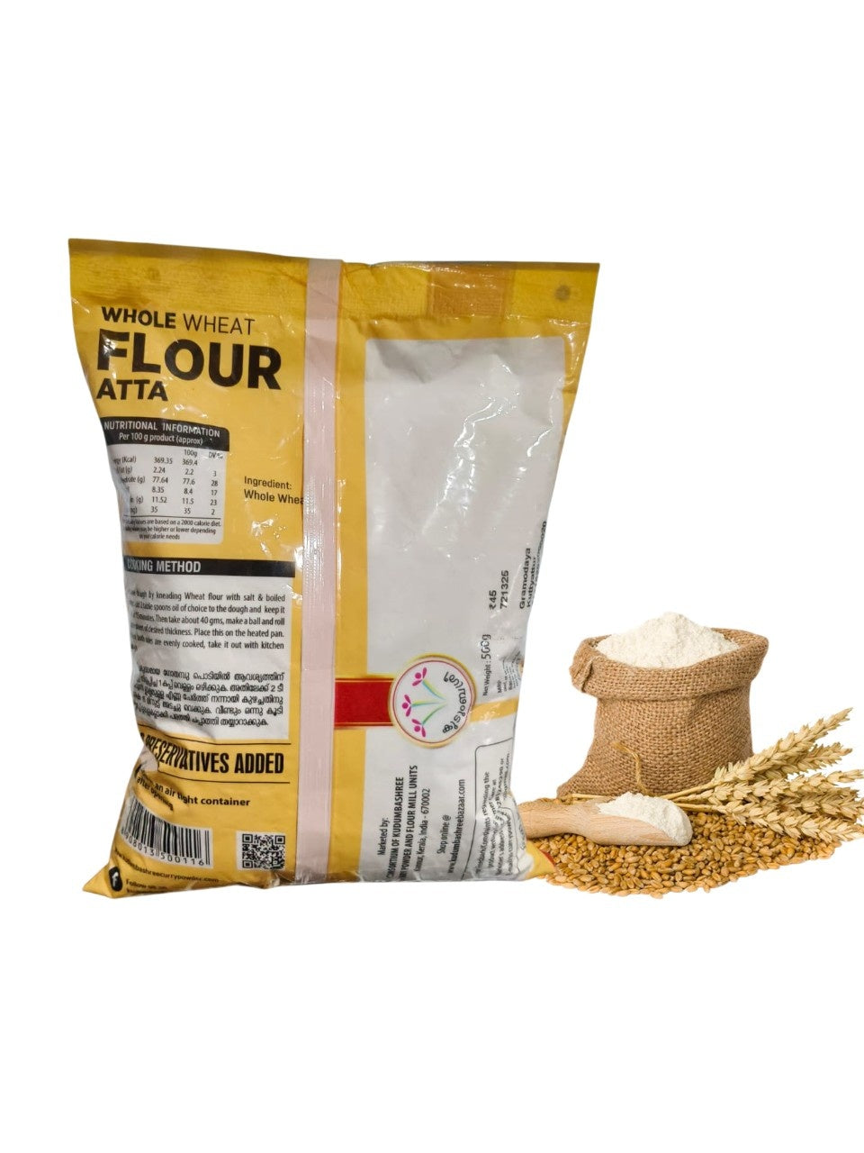 Whole Wheat Flour (Atta) | Kudumbasree | 1kg | Pure & Healthy Kerala Wheat Flour