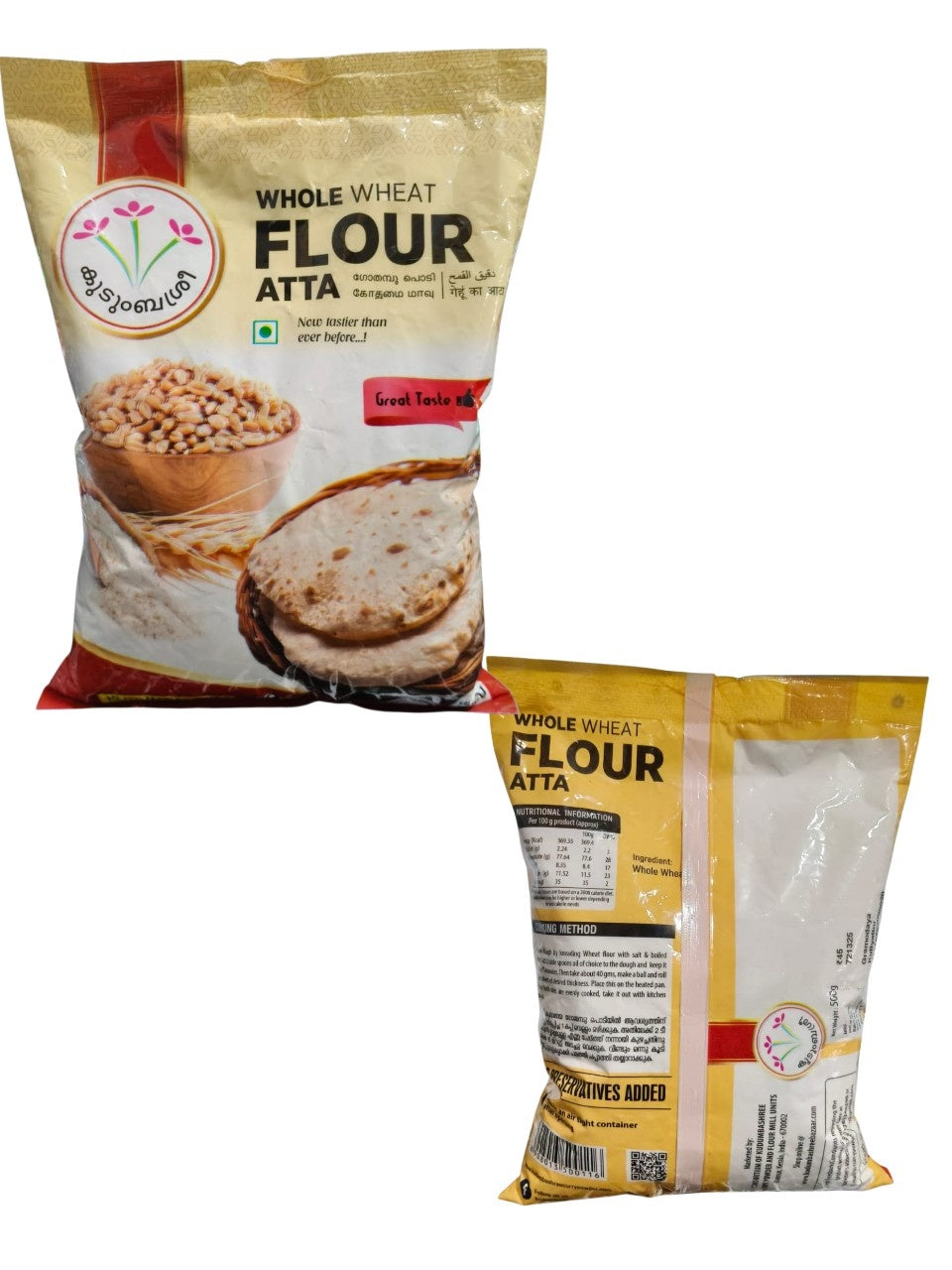 Whole Wheat Flour (Atta) | Kudumbasree | 1kg | Pure & Healthy Kerala Wheat Flour
