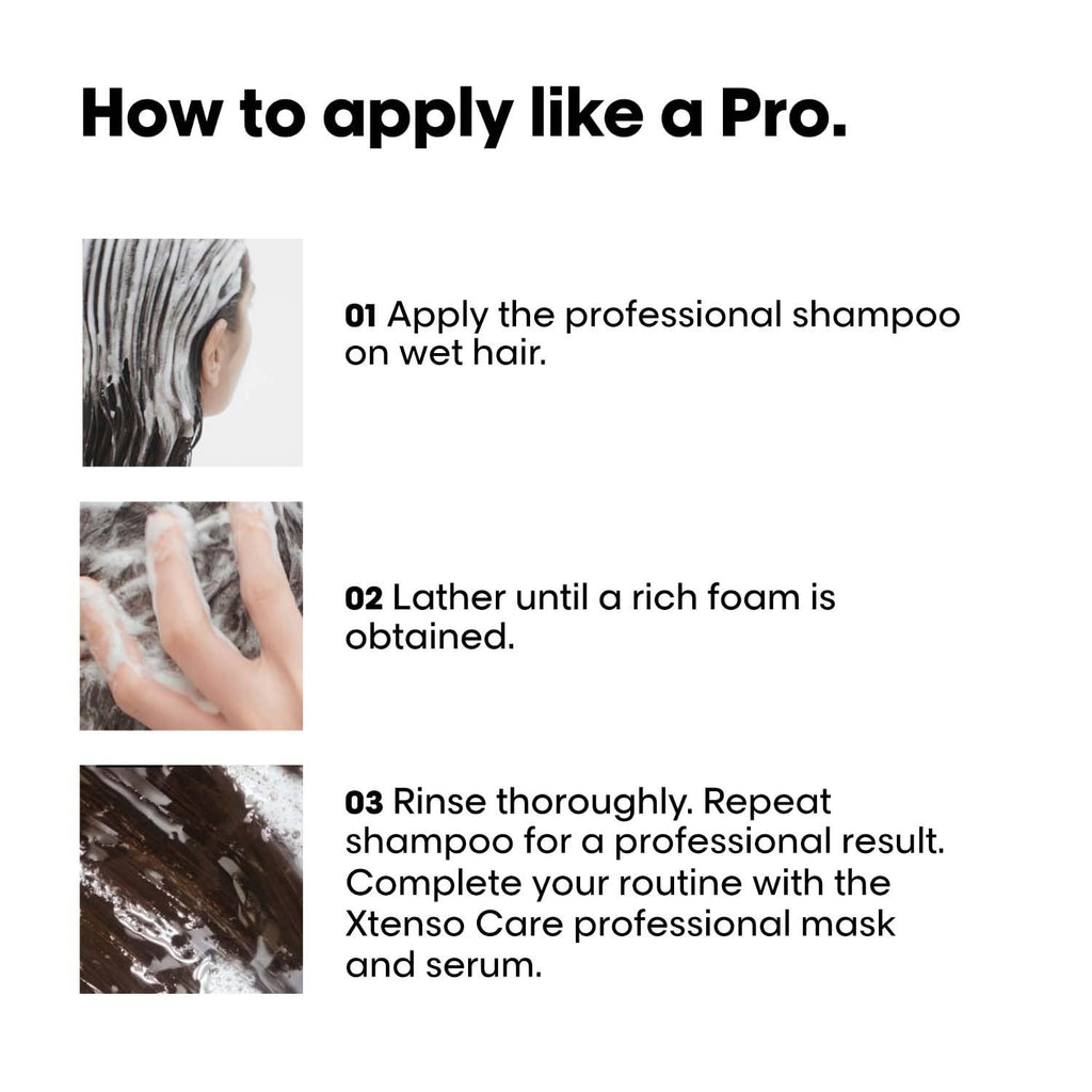 LOREAL Professionnel Xtenso Care Shampoo for straightened hair - 250ml | Professional shampoo that smoothens, nourishes & strengthens hair|