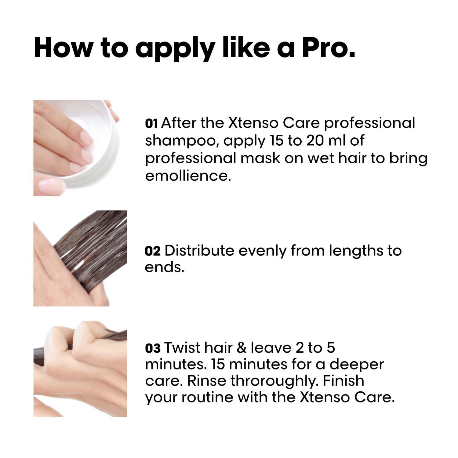 LOREAL Professionnel Xtenso Care Masque for Frizz-Free, Smooth & Manageable Hair 196gms | Enriched with Pro Keratin & Incell | For Men & Women |