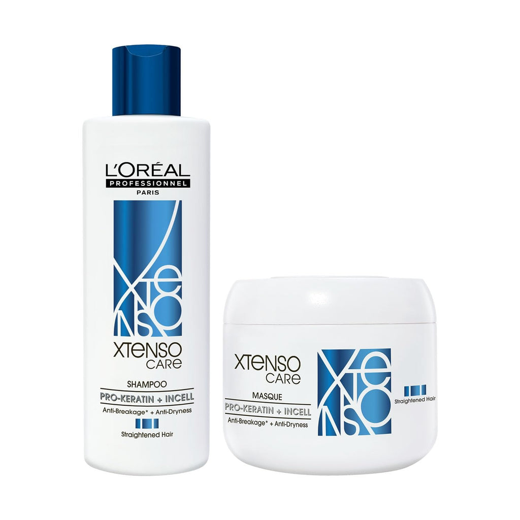 LOREAL PROFESSIONNEL PARIS Xtenso Care Shampoo For Straightened Hair, 250 Ml |Xtenso Care Mask, 196 Gm | Shampoo & Mask For Starightened Hair, Pack Of 1