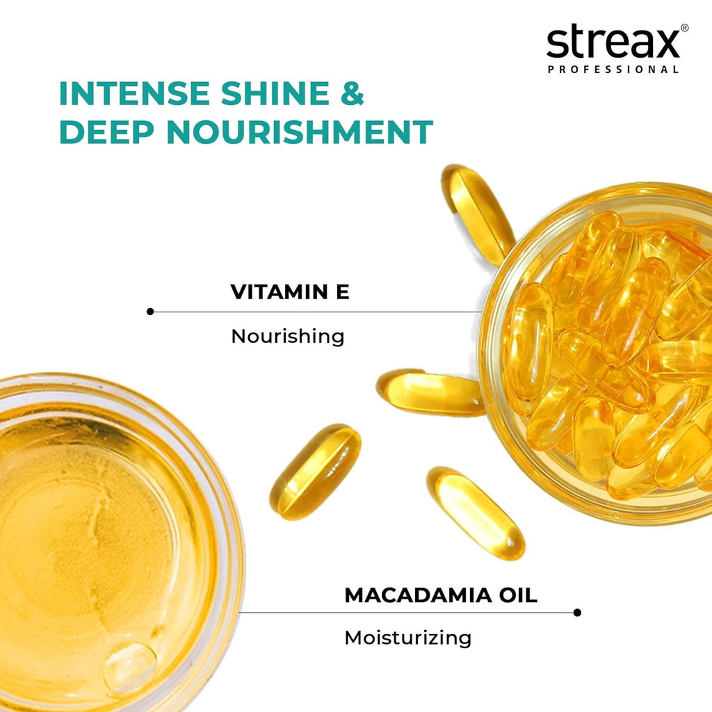 Streax Professional Vitariche Gloss Hair Serum,100ml|for Dry Frizzy Hair|for Women & Men|Enhance Shine & Smoothness,Anti Frizz |With Vitamin E & Macadamia Oil|