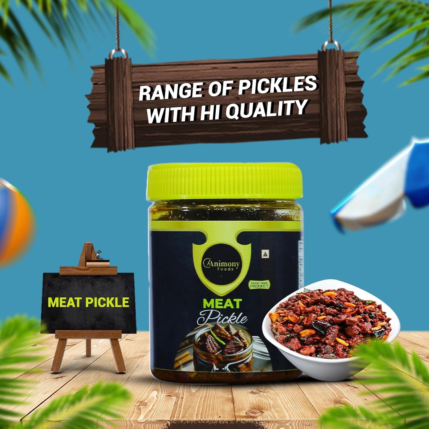 Pickle | Meat Pickle | Animony Foods Meat Pickle, Spicy and Sour Kerala Style, Traditional Recipe, 200 gm