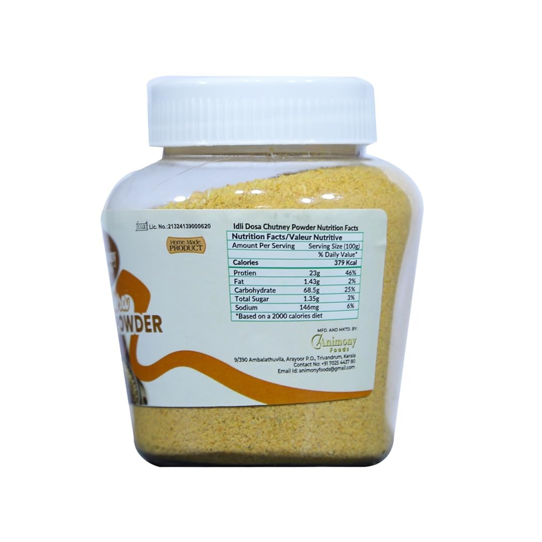 Chutney Powder | Animony Foods Idli Dosa Chutney Powder | Authentic South Indian Recipe | Instant Mix for Idli, Dosa | No Preservatives | Ready-to-Eat | 200g