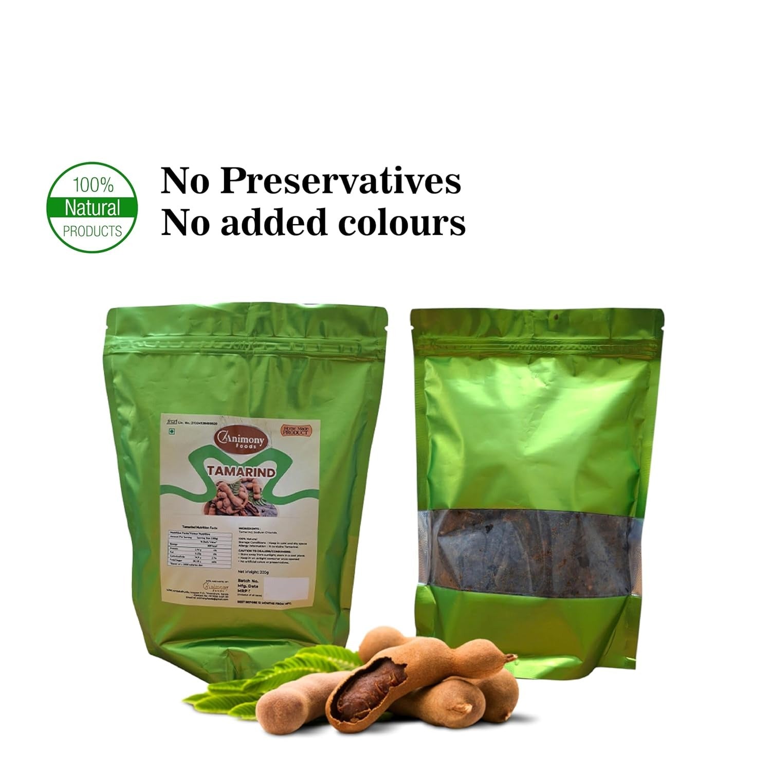 Tamarind | Animony Foods Tamarind | Premium Natural Imli | Seedless Tamarind for Cooking, Chutneys, and Curries | No Additives | Rich in Flavor and Tanginess.