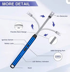 Electric Kitchen Lighter for Gas Candle_Stove Aluminium Electronic Gas Lighter Silver, Assorted Colours
