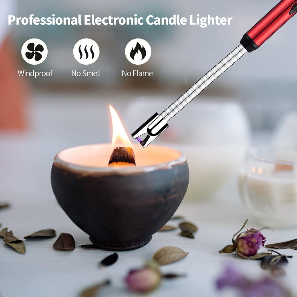 Lighter | Electric Kitchen Lighter for Gas / Candle / Stove – Aluminium Electronic Gas Lighter | RED |