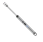 Lighter | Electric Arc Lighter with Flexible Neck | Flameless USB Candle Lighter with Safety Lock & LED Battery Indicator silver