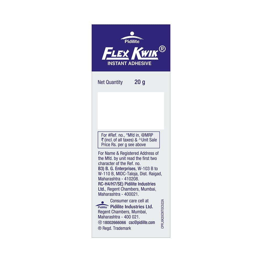 Flex Kwik Instant Adhesive Fast Bonding for Flex and PVC Doors (20g) | Quick-drying adhesive | Strong bond adhesive | Multi-surface adhesive | Precision nozzle glue | Durable adhesive solution