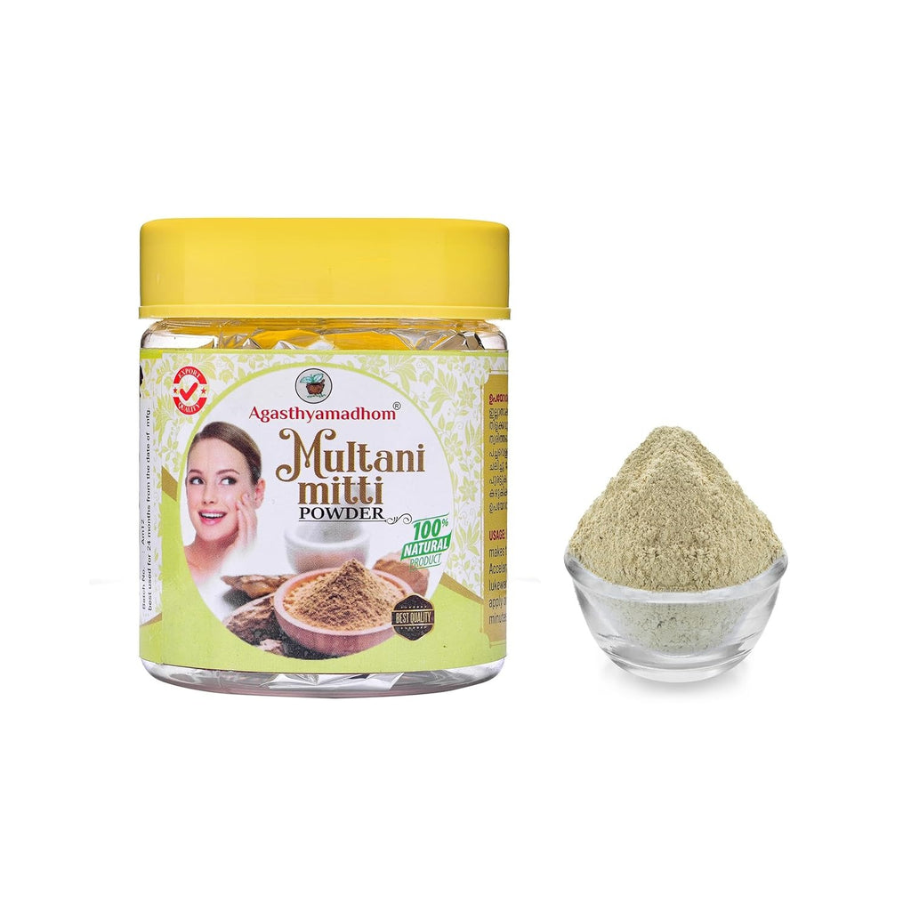 Agasthyamadhom Multani Mitti Powder | 100% Natural Fuller’s Earth | For Face Pack, Oil Control & Glowing Skin | 50 g |