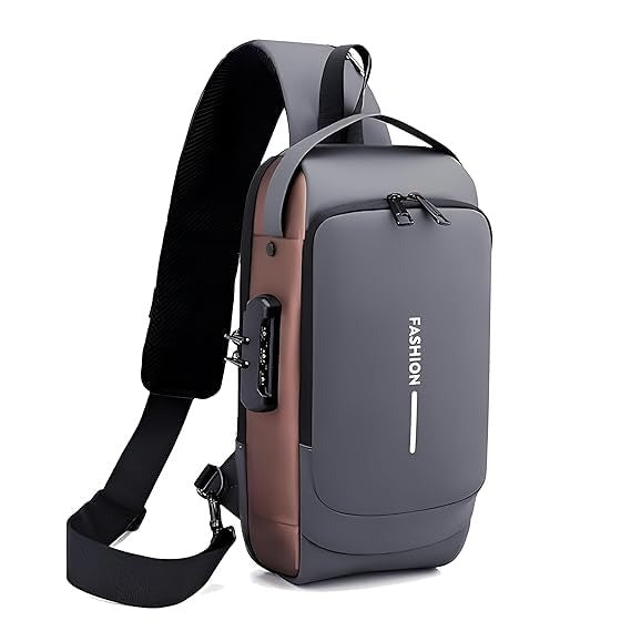 Sling Bag for Men - Sling Crossbody Bag for Men Women, Mini Waterproof Backpack Shoulder Daypack Mini Cross Body Chest Bags With USB Charger Port for Casual Travel bag