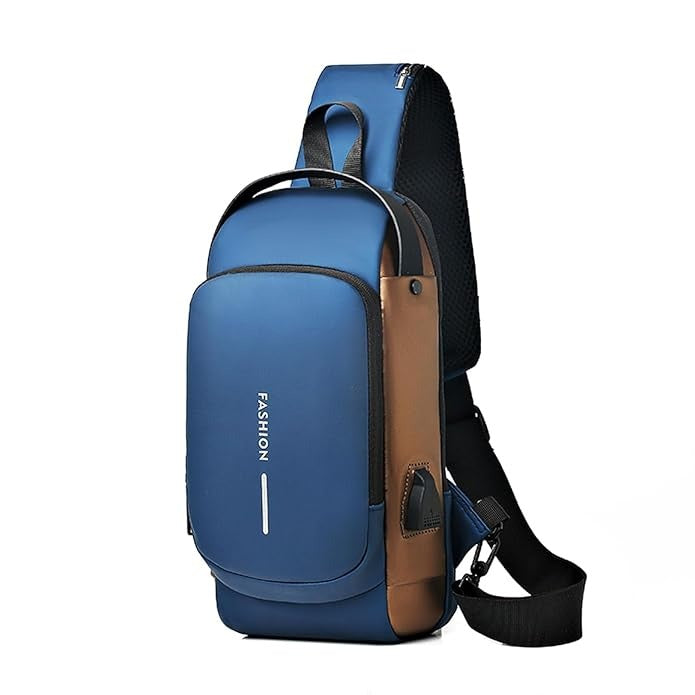 Sling Bag for Men - Sling Bag Crossbody Shoulder Bag for Men Women Travel Business Bag Chest Crossbody bags with USB Charging Port Waterproof Small Backpack