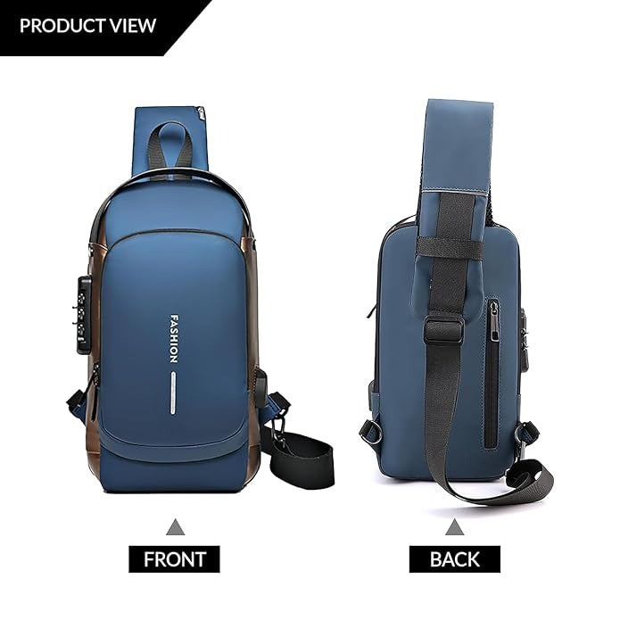 Sling Bag for Men - Sling Bag Crossbody Shoulder Bag for Men Women Travel Business Bag Chest Crossbody bags with USB Charging Port Waterproof Small Backpack
