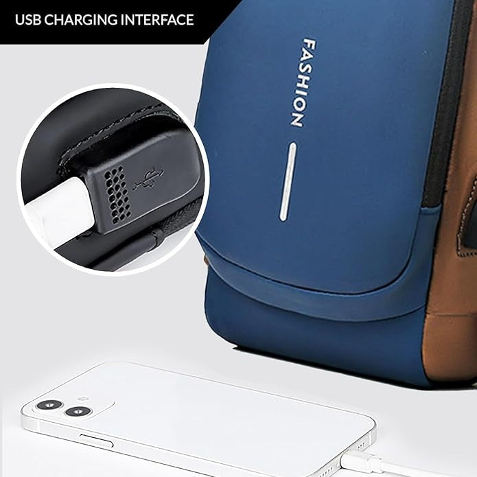Sling Bag for Men - Sling Bag Crossbody Shoulder Bag for Men Women Travel Business Bag Chest Crossbody bags with USB Charging Port Waterproof Small Backpack