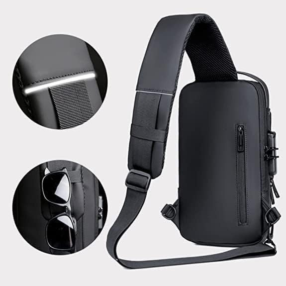 Sling Bag for Men - Sling Bag Crossbody Shoulder Bag for Men Women | Travel & Business Chest Bag with USB Charging Port | Waterproof Small Backpack – Black