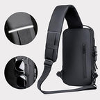 Sling Bag for Men - Sling Bag Crossbody Shoulder Bag for Men Women | Travel & Business Chest Bag with USB Charging Port | Waterproof Small Backpack – Black