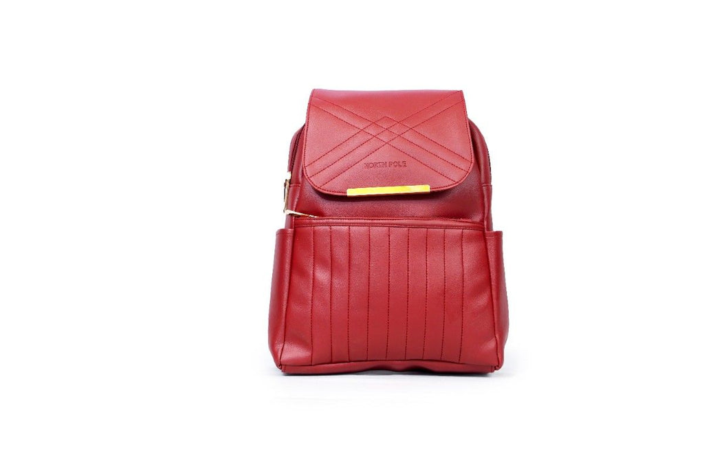 Backpack - Girls Casual & School Backpack | Stylish Red Backpack for Girls | Lightweight Large Capacity Bag for School, College & Travel | Large capacity girls backpack | Multiple pocket school bag | Comfortable shoulder strap backpack