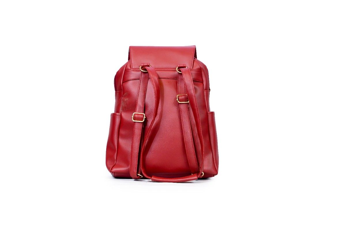 Backpack - Girls Casual & School Backpack | Stylish Red Backpack for Girls | Lightweight Large Capacity Bag for School, College & Travel | Large capacity girls backpack | Multiple pocket school bag | Comfortable shoulder strap backpack