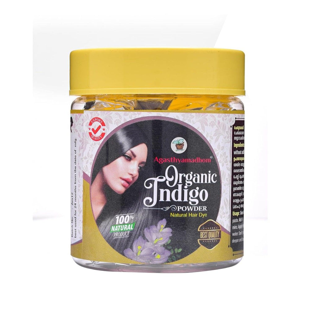 Hair Dye | AGASTHYAMADOM Hair Dye | Organic Indigo (Neela Amari) 50gm | Natural Hairwash Powder & Hair Colour Combo | Men & Women