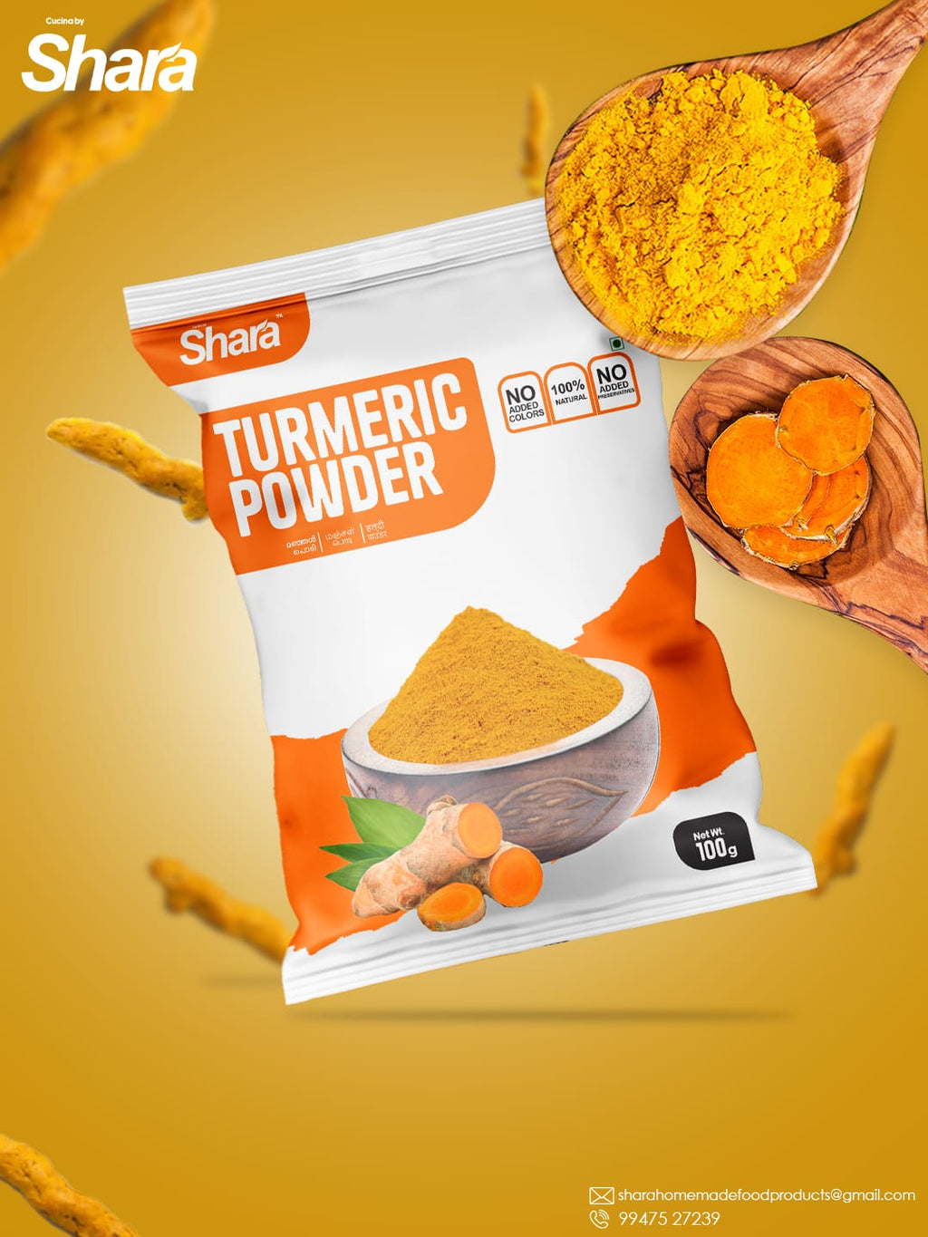 Turmeric Powder | Shara Turmeric Powder | Pure & Natural Haldi | 100% Authentic Indian Spice