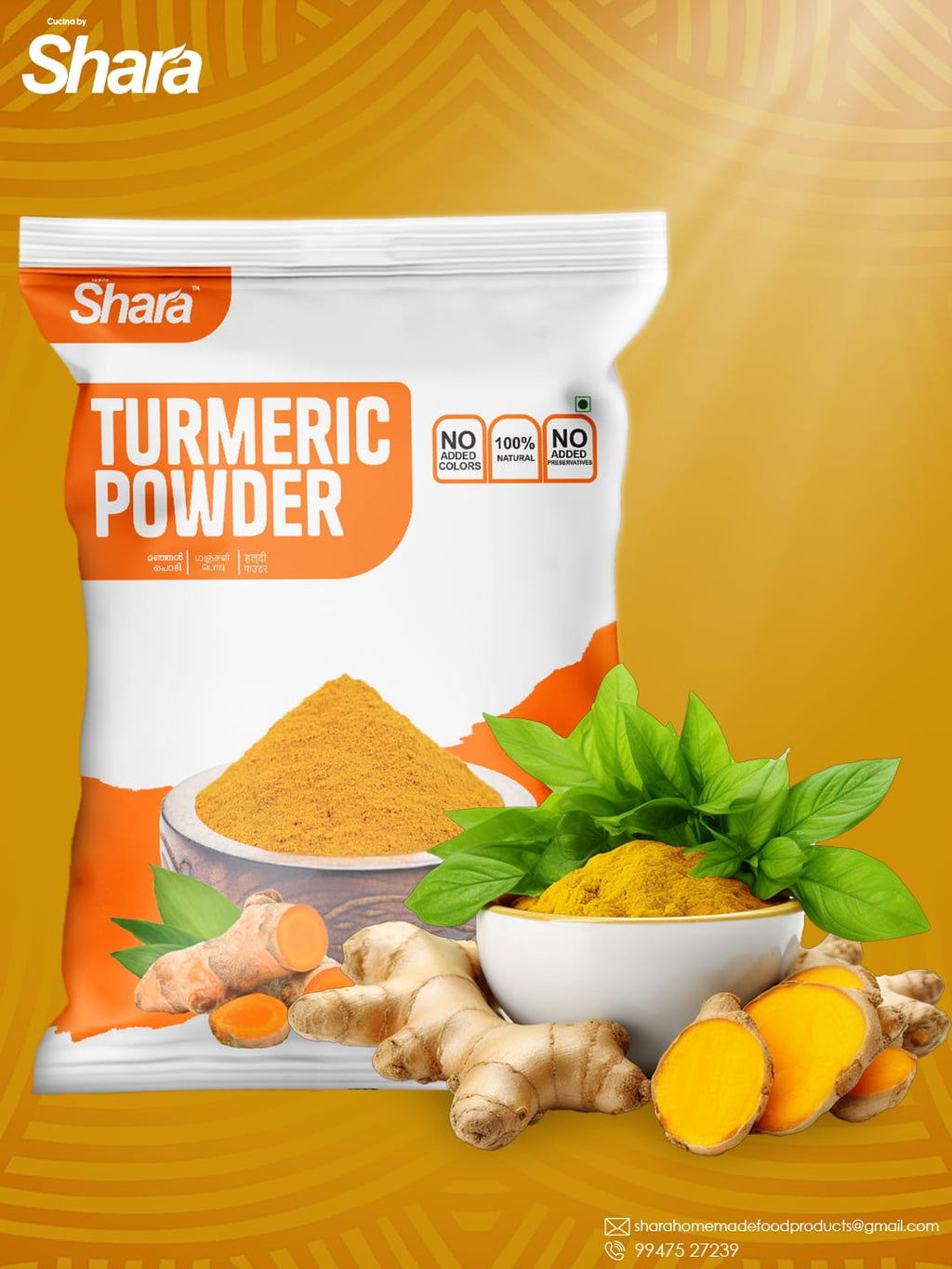 Turmeric Powder | Shara Turmeric Powder | Pure & Natural Haldi | 100% Authentic Indian Spice