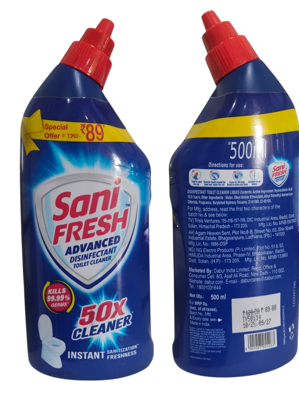Sani fresh Ultrashine Toilet Cleaner - 1.56 l Extra Strong Extra Clean, 500 ml