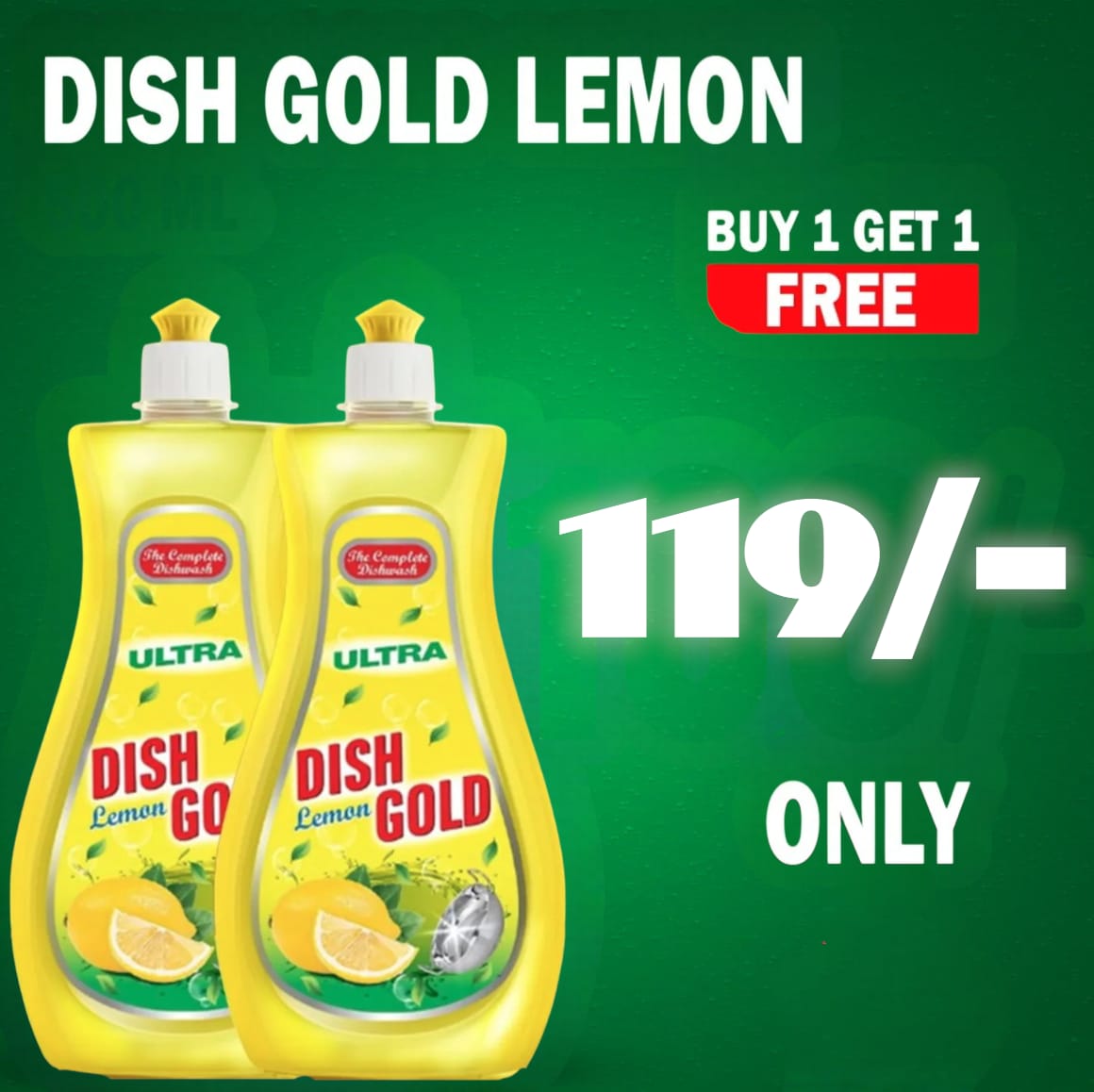 Dish Gold Ultra Dishwash Gel – Concentrated Dishwashing Liquid, Citrus Scent, 500 ml