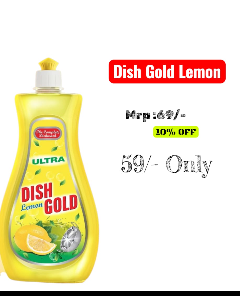 Dish Gold Ultra Dishwash Gel – Tough Grease Removal, Eco-Friendly Formula, 250 ml