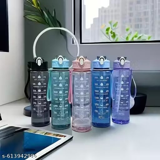 900 ml Motivational Water Bottle - Color Pink ,pink motivational bottle, time marker water bottle, fitness water bottle, gym water bottle,
