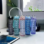 900 ml Motivational Water Bottle - Color Green,time marker water bottle, hydration reminder bottle, fitness water bottle green, BPA free water bottle 900ml,