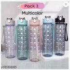 900 ml Motivational Water Bottle | Pack of 2 | Color Pink  & Green | hydration reminder bottle | daily water intake bottle | BPA free water bottle |