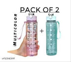 900 ml Motivational Water Bottle | Pack of 2 | Color Pink  & Green | hydration reminder bottle | daily water intake bottle | BPA free water bottle |