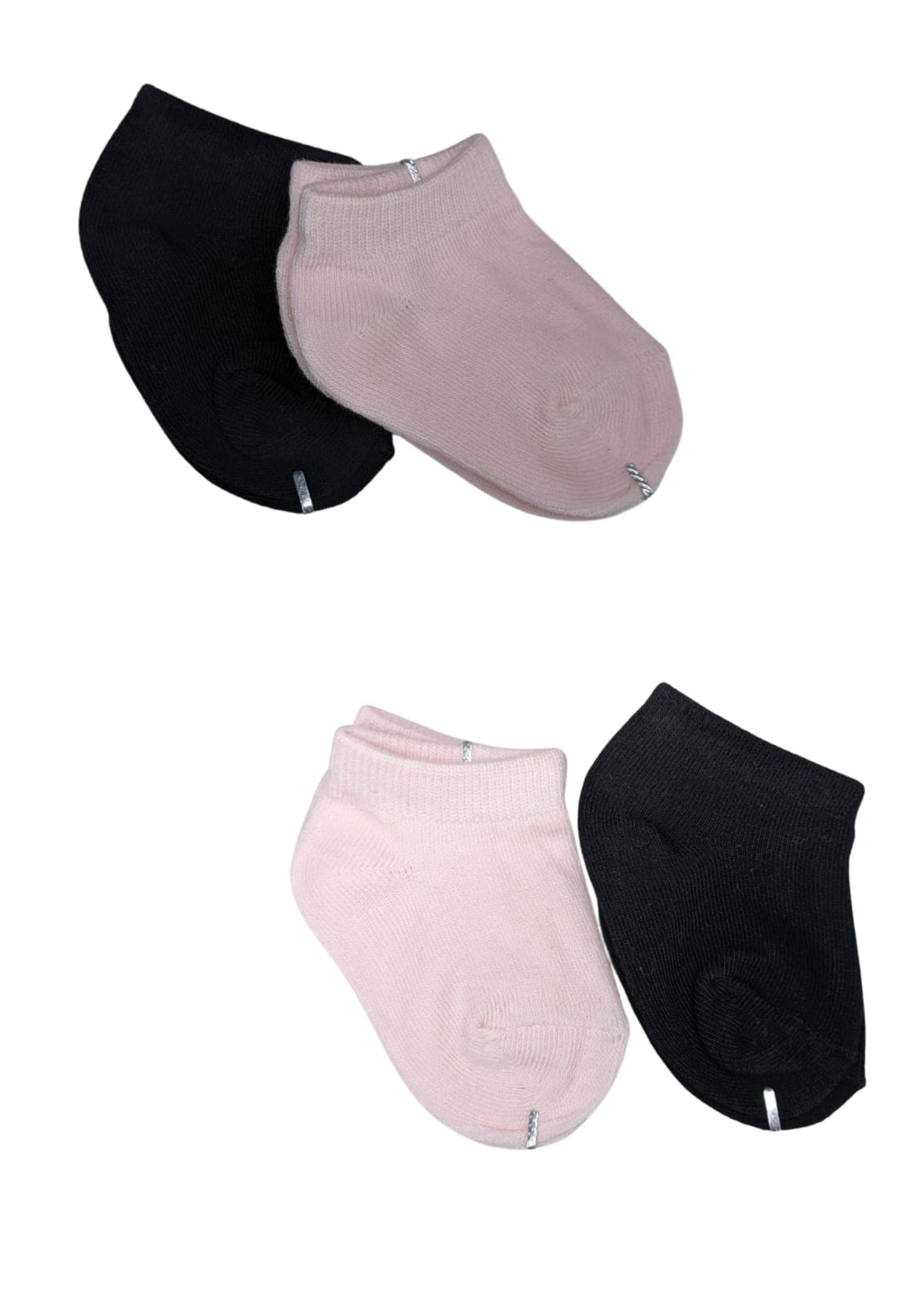 Baby Socks  - Pack of 2  for Baby boys ( 0 - 6 Months ), Color - Black & Light Rose , infant socks for baby boys, newborn baby socks boys, soft cotton baby socks, baby ankle sock