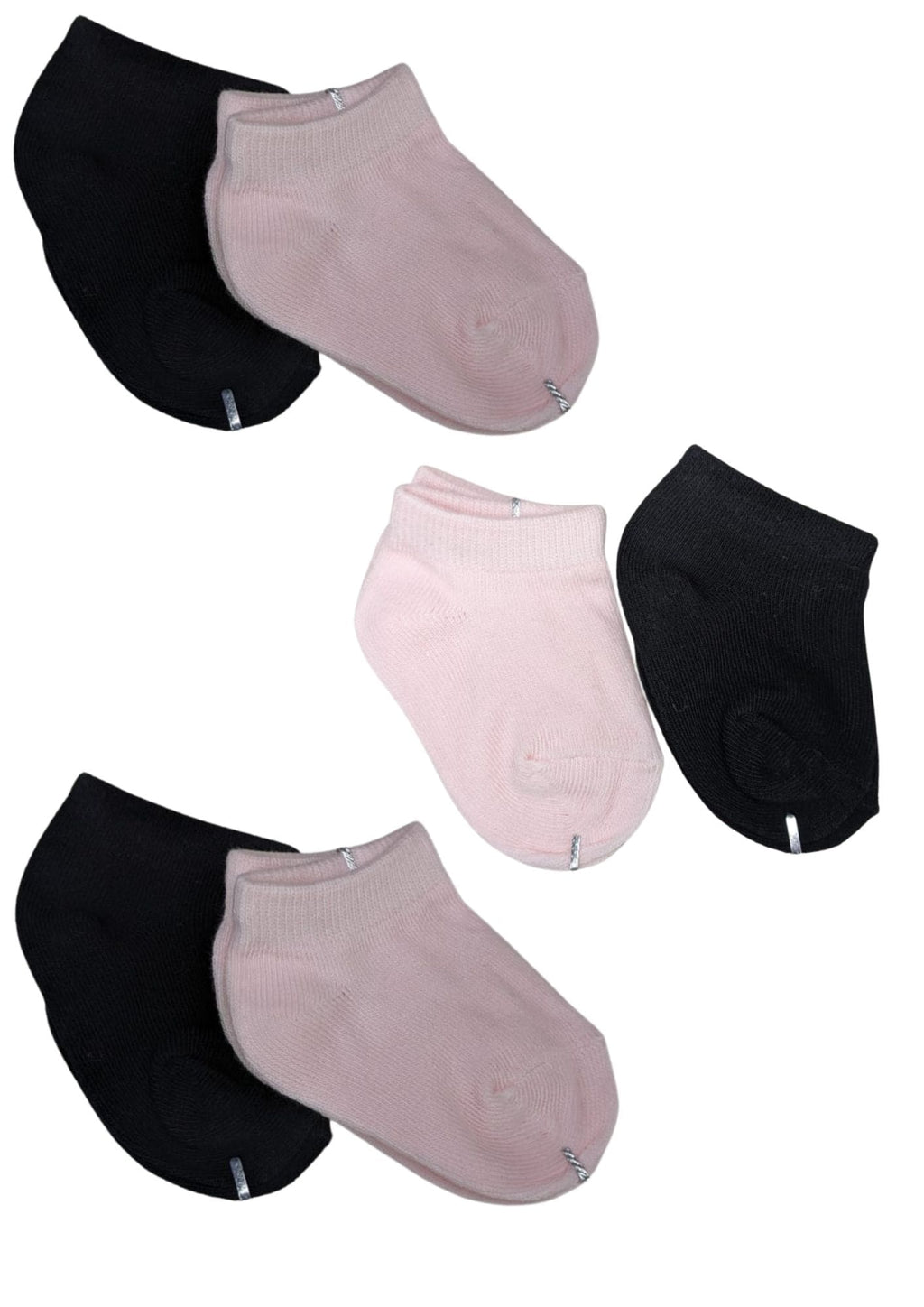 Baby Socks  - Pack of 2  for Baby boys ( 0 - 6 Months ), Color - Black & Light Rose , infant socks for baby boys, newborn baby socks boys, soft cotton baby socks, baby ankle sock