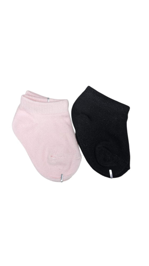 Baby Socks  - Pack of 2  for Baby boys ( 0 - 6 Months ), Color - Black & Light Rose , infant socks for baby boys, newborn baby socks boys, soft cotton baby sock