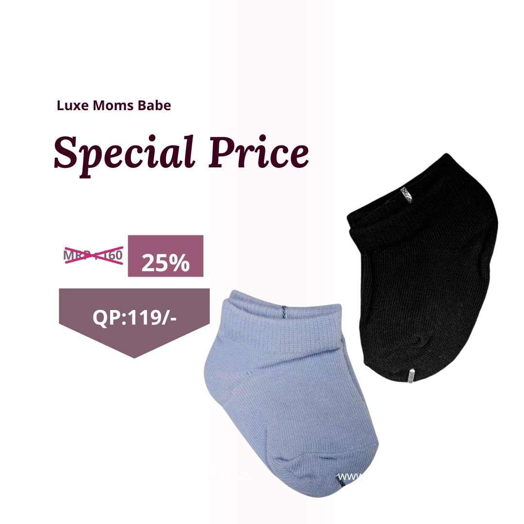 Baby Socks  - Pack of 2  for Baby boys ( 0 - 6 Months ), Color - Light Blue  & Light Pink, infant socks 0–6 months ,newborn baby socks ..
