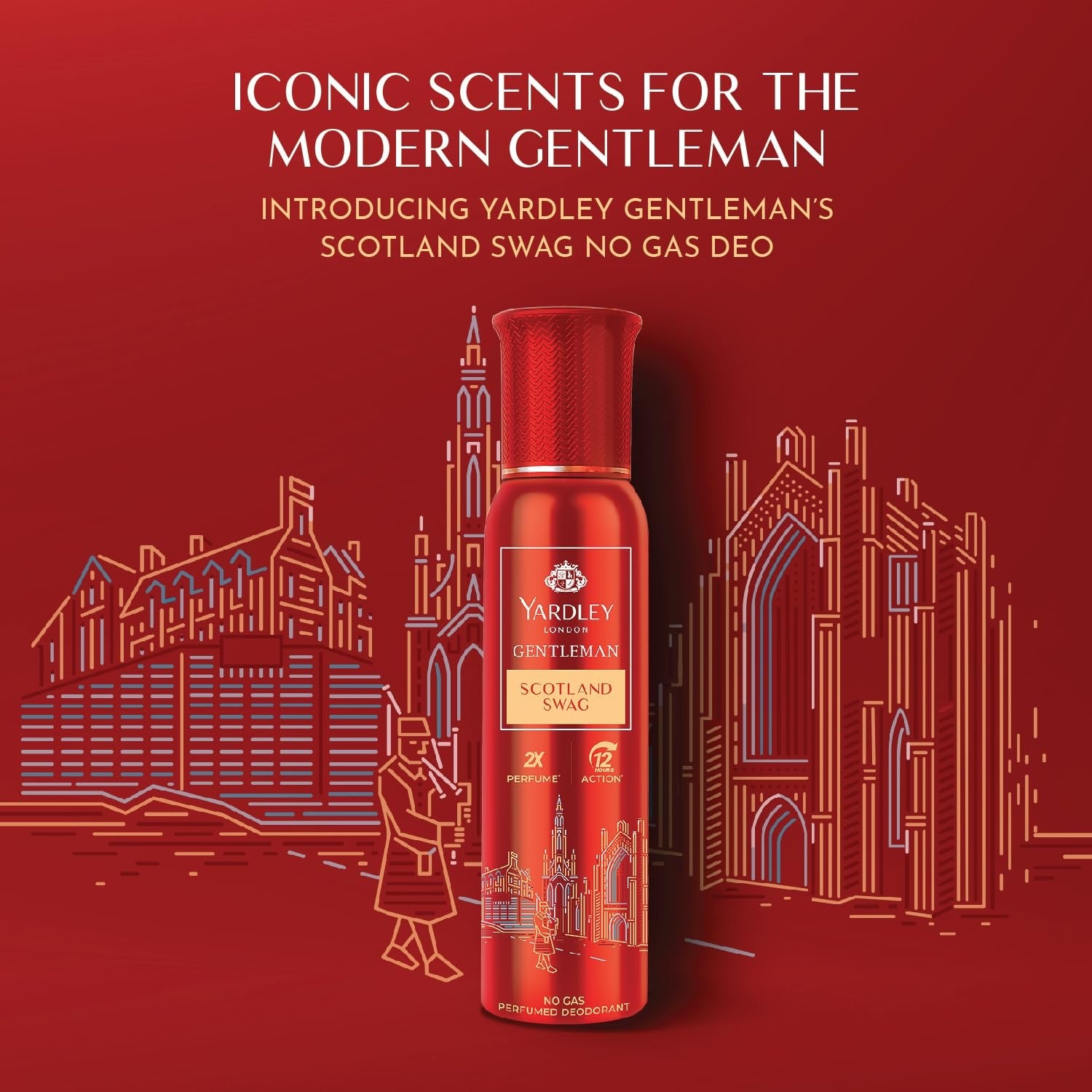 Combo | Yardley Gentleman Scotland Swag No Gas Perfumed Deodorant | No Gas Deo for Men | 2X Perfume | 12 Hours Action | 120 ml
