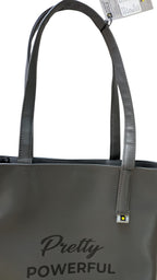 North Pole| Women’s Grey Faux Leather Tote Bag | Spacious Shoulder Handbag with Inner Pockets | Office & Daily Use.