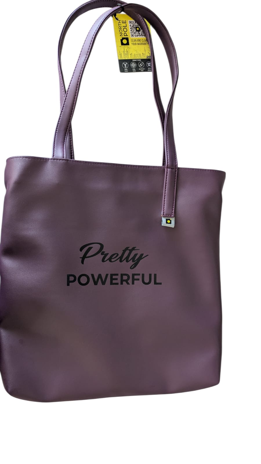 North Pole| Women’s Purple Faux Leather Tote Bag | Spacious Shoulder Handbag with Inner Pockets | Office & Daily Use