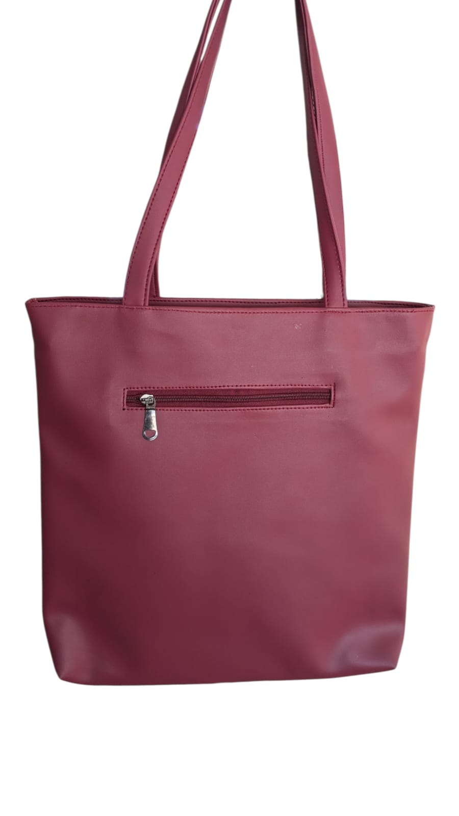 North Pole | Maroon Faux Leather Tote Bag for Women | Large Size | Office, Casual & Travel Handbag