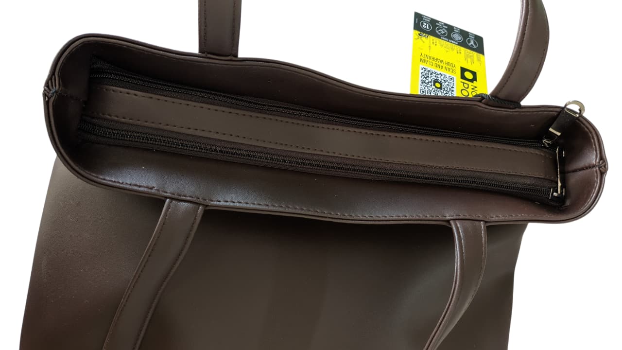 North Pole| Brown Faux Leather Tote Bag | Classic Women’s Shoulder Handbag | Spacious & Durable