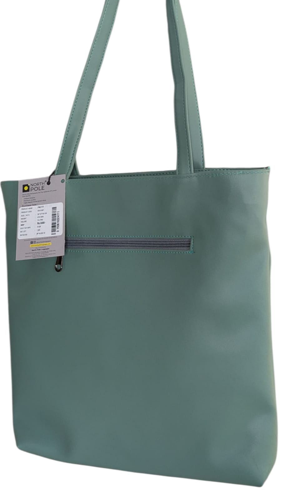 North Pole| Green Faux Leather Tote Bag for Women | Large Size | Office, Casual & Travel Handbag