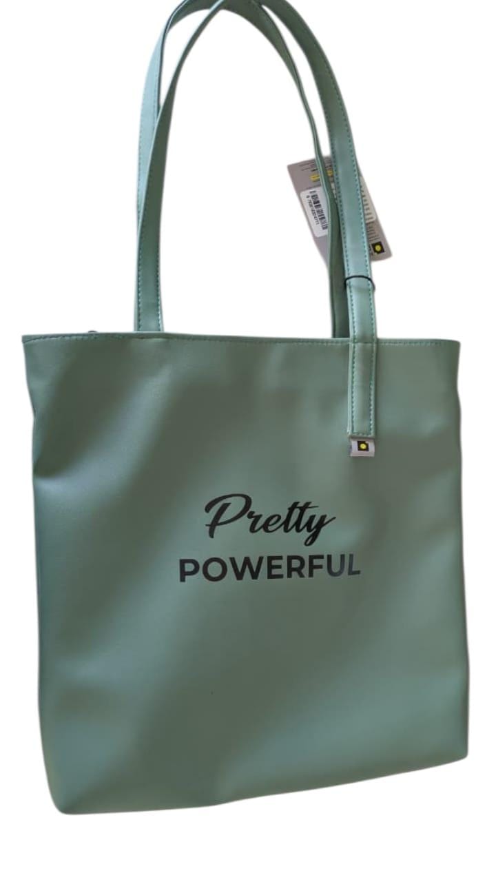 North Pole| Green Faux Leather Tote Bag for Women | Large Size | Office, Casual & Travel Handbag