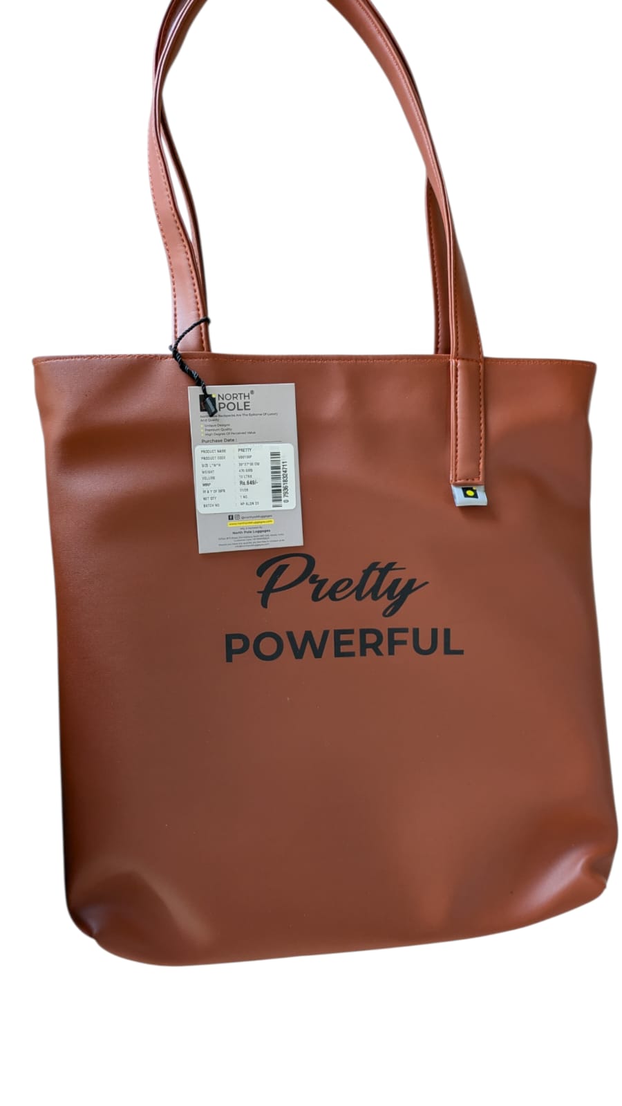 North Pole| Reddish-Brown Faux Leather Tote Bag | Classic Women’s Shoulder Handbag | Spacious & Durable