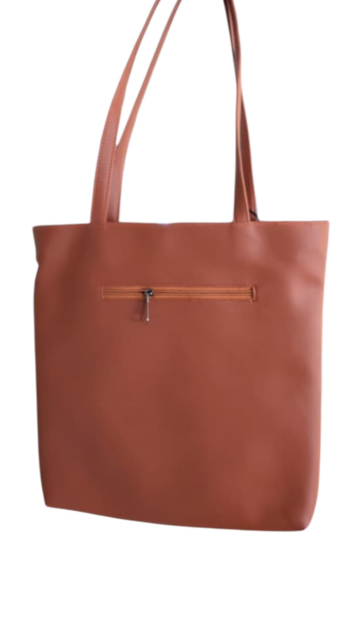 North Pole| Reddish-Brown Faux Leather Tote Bag | Classic Women’s Shoulder Handbag | Spacious & Durable